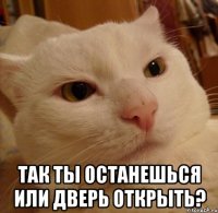  так ты останешься или дверь открыть?