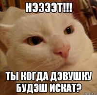 нээээт!!! ты когда дэвушку будэш искат?