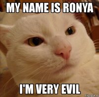 my name is ronya i'm very evil