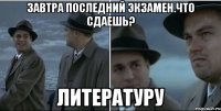 завтра последний экзамен.что сдаешь? литературу