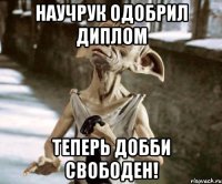 научрук одобрил диплом теперь добби свободен!