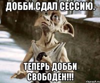 добби сдал сессию. теперь добби свободен!!!