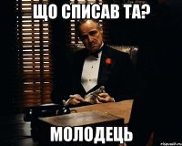 що списав та? молодець