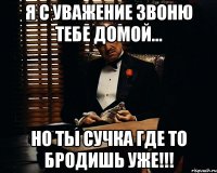 я с уважение звоню тебе домой... но ты сучка где то бродишь уже!!!