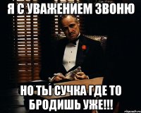 я с уважением звоню но ты сучка где то бродишь уже!!!