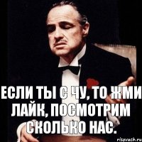 если ты с Чу, то жми лайк, посмотрим сколько нас.