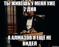 ты живёшь у меня уже 2 дня а алмазов я ещё не видел