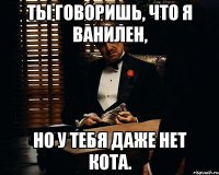 ты говоришь, что я ванилен, но у тебя даже нет кота.