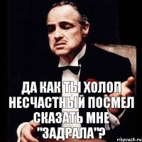 да как ты холоп несчастный посмел сказать мне "задрала"?