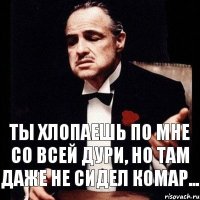 Ты хлопаешь по мне со всей дури, но там даже не сидел комар...