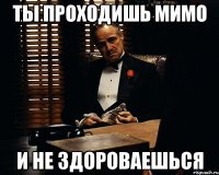 ты проходишь мимо и не здороваешься