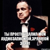 Ты просто удалил мои аудиозаписи!Ой,зряяя!ой зряя!