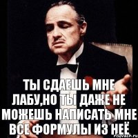 ты сдаешь мне лабу,но ты даже не можешь написать мне все формулы из неё