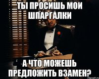 ты просишь мои шпаргалки а что можешь предложить взамен?