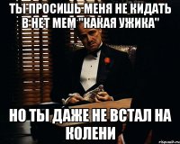 ты просишь меня не кидать в нет мем "какая ужика" но ты даже не встал на колени