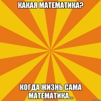 какая математика? когда жизнь сама математика...