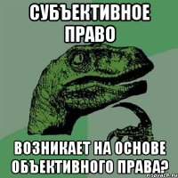 субъективное право возникает на основе объективного права?