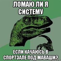 ломаю ли я систему если качаюсь в спортзале под маваши?