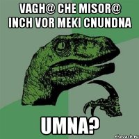 vagh@ che misor@ inch vor meki cnundna umna?