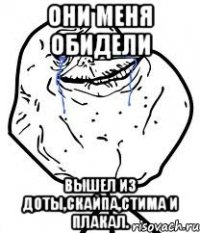 они меня обидели вышел из доты,скайпа,стима и плакал.