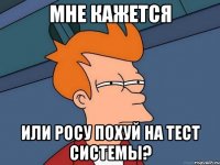 мне кажется или росу похуй на тест системы?