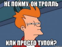 не пойму, он тролль или просто тупой?