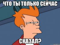 что ты только сейчас сказал?
