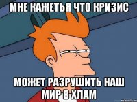 мне кажетья что кризис может разрушить наш мир в хлам