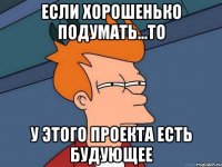 если хорошенько подумать...то у этого проекта есть будующее