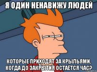 я один ненавижу людей которые приходят за крыльями, когда до закрытия остаётся час?