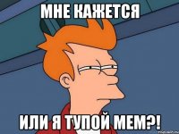 мне кажется или я тупой мем?!