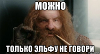 можно только эльфу не говори