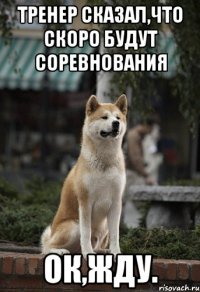тренер сказал,что скоро будут соревнования ок,жду.