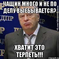 чащин много и не по делу выебывается? хватит это терпеть!!!