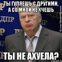 ты гуляешь с другими, а со мной не хчешь ты не ахуела?