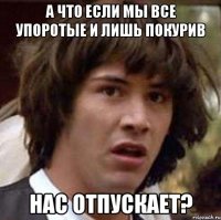 а что если мы все упоротые и лишь покурив нас отпускает?