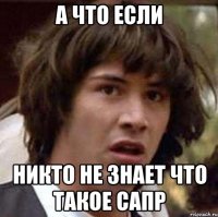 а что если никто не знает что такое сапр