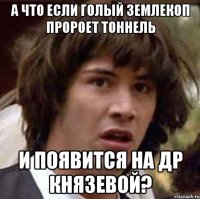 а что если голый землекоп пророет тоннель и появится на др князевой?