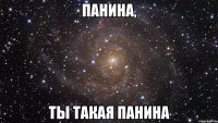панина, ты такая панина