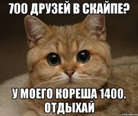 700 друзей в скайпе? у моего кореша 1400. отдыхай