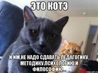 это котэ и им,не надо сдавать педагогику, методику,психологию и философию...