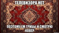 телевизора нет поэтому ем грибы и смотрю ковёр
