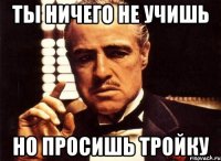 ты ничего не учишь но просишь тройку