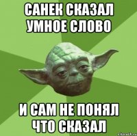 санек сказал умное слово и сам не понял что сказал