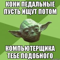 кони педальные пусть ищут потом компьютерщика тебе подобного