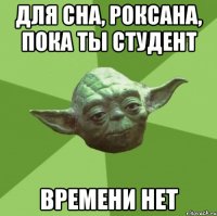 для сна, роксана, пока ты студент времени нет