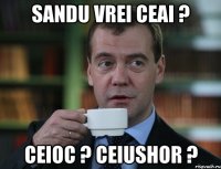 sandu vrei ceai ? ceioc ? ceiushor ?