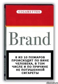 8 из 10 пожаров происходят по вине человека, в том числе и по причине не потушенной сигареты