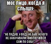 мое лицо, когда я слышу: "не падав, у воді не був, нічого не закачували! виключився сам по собі!"