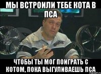 мы встроили тебе кота в пса чтобы ты мог поиграть с котом, пока выгуливаешь пса